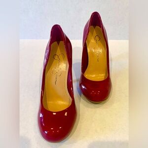 Cherry red Patton leather Jessica Simpson heels. 👠